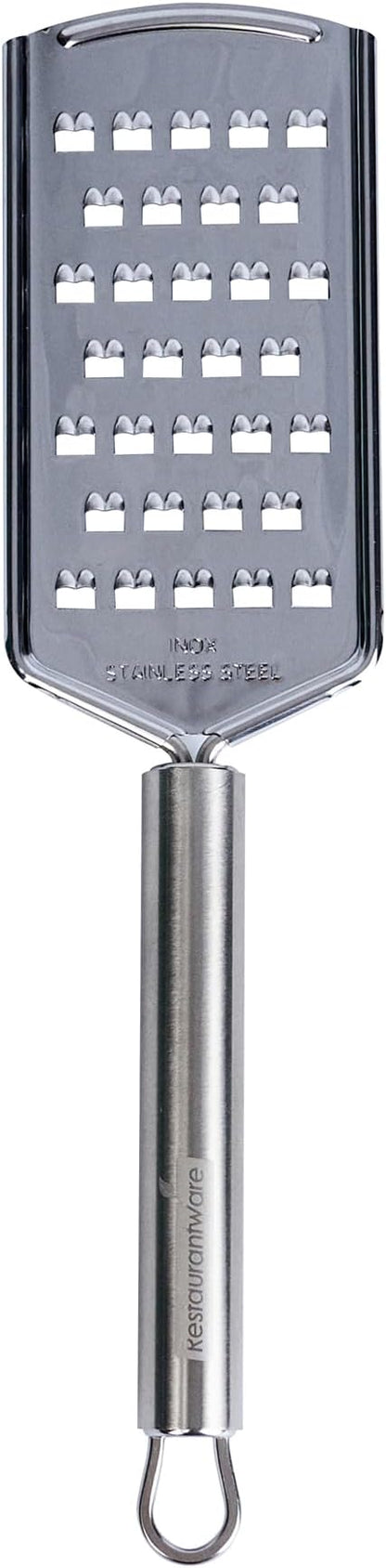 Restaurantware Stainless Steel Coarse Cheese Grater - German Standard Lemon Zester with Ergonomic Handle, Sharp Blades, Dishwasher Safe - Handheld Kitchen Grater for Parmesan, Garlic, Ginger by Restaurantware