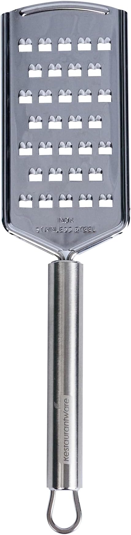 Restaurantware Stainless Steel Coarse Cheese Grater - German Standard Lemon Zester with Ergonomic Handle, Sharp Blades, Dishwasher Safe - Handheld Kitchen Grater for Parmesan, Garlic, Ginger by Restaurantware