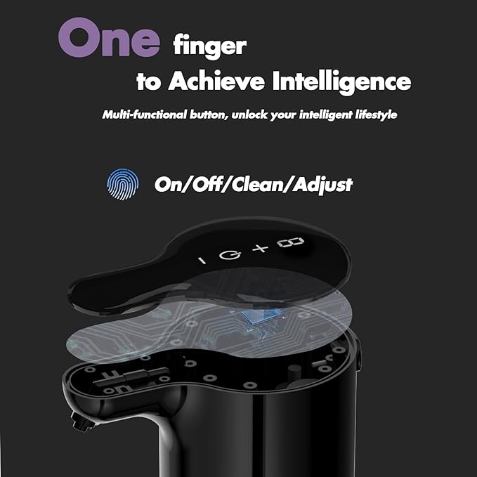 YIKHOM Automatic Liquid Soap Dispenser, Dish Soap Dispenser 8 Volume Control Adjustable, 15.37 oz/450mL Touchless Sanitizer Dispenser, Motion Sensor Soap Pump for Kitchen Bathroom, USB C Rechargeable - Image 7