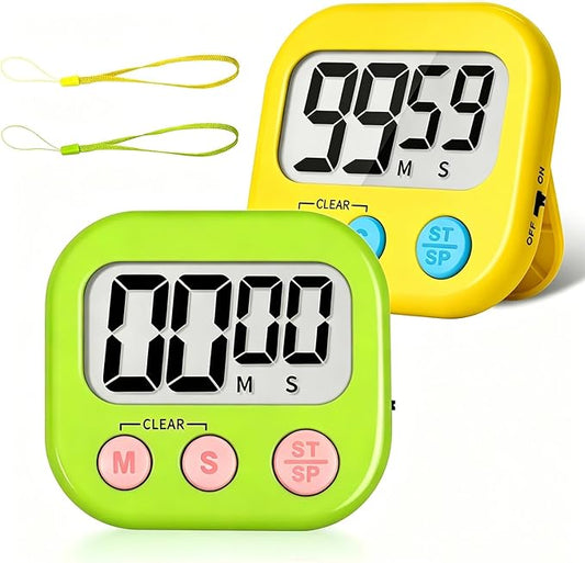 ZILLEEN Classroom Timer for Kids Teachers 2 Pack Digital Timers, Green & Yellow by ZILLEEN