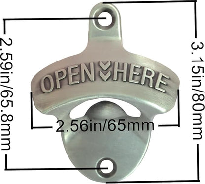 Old Style Wall Mounted Bottle Opener, Rustic Silver Rustproof Screw in Wall Bottle Opener Set for Patio Kitchen (2 PCS) - Image 5
