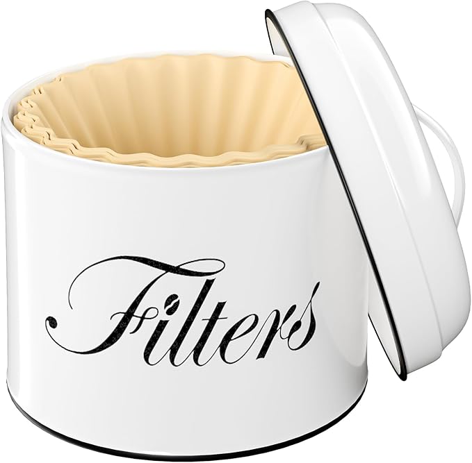 Coffee Filter Holder, Basket Storage Container for Counter, Black Small Bar Accessories for Coffee Bar Station(White) by APOIMNA