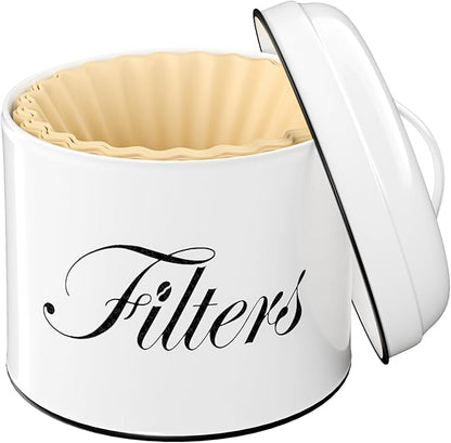 Coffee Filter Holder, Basket Storage Container for Counter, Black Small Bar Accessories for Coffee Bar Station(White) by APOIMNA