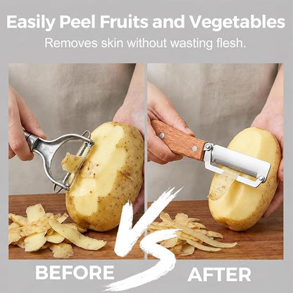 2Pcs Vegetable Peelers For Kitchen (Bottle Opener Included), Premium Fruit Stainless Steel Peeler, Stainless Steel Peeler Knife, Ideal For Peeling Potatoes, Apples, Cabbage, Pumpkins, Papayas - Image 4
