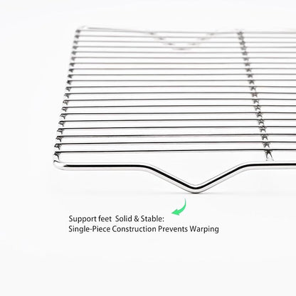 2-Pack Cooling Racks for Baking, 10x15 Inch Heavy Duty Stainless Steel Wire Cookie Rack Fits Half Sheet Pan, Oven Safe Cooling Rack Set, Dishwasher Safe & Non-Toxic - Image 3