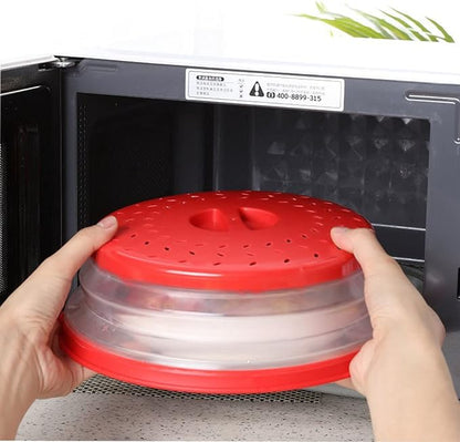 Collapsible Microwave Splatter Cover, Microwave Plate Cover With Steam Vent，BPA-Free Silicone & Plastic (Light purple, 10.5IN)