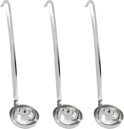 Piutouyar 3 Pcs 4 oz Soup Ladle Set, Stainless Steel Ladle with Long Hooked Handles Kitchen Cooking Serving Ladle Accessories for Cooking Soup Sauce Stews by Piutouyar