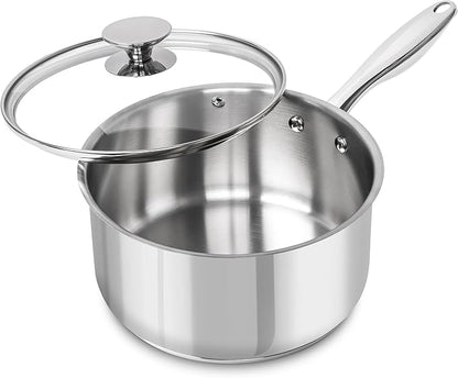 MICHELANGELO 3 Quart Saucepan with Lid, Thick Bottom Sauce Pan Stainless Steel Saucepan with Cover, Nonstick Sauce Pot, Induction Compatible by Michelangelo
