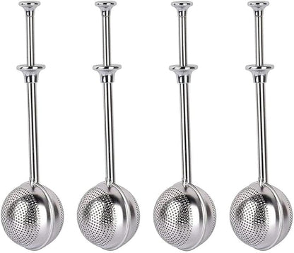 4Pcs Stainless Steel Tea Infuser Tea Strainer Sugar Flour Sifters Powdered Sugar Shaker Duster Filters Tea Interval Diffuser for Loose Leaf, Spices, Seasonings(Spherical)
