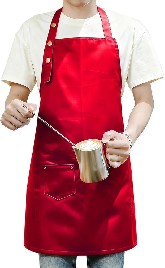 Art Aprons for Painting Pottery Ceramics, Mens Women Kitchen Cooking Aprons Waterproof Green
