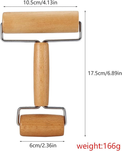 Small Rolling Pin, Pizza Dough Roller, Non Stick Wood Pastry Roller, Kitchen Wooden Rolling Pins for Baking Cooking Cookie Bread Tortilla Dumpling Fondant Clay (Style 1) - Image 4