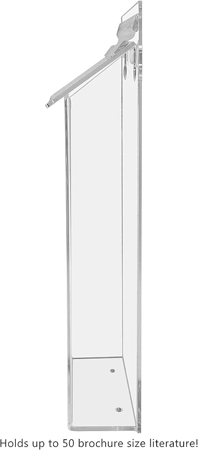 Suction Cup Outdoor Brochure Holder for 6 x 10 Inch Pamphlets and Handouts Window or Glass Wall Mount Includes Take One Sticker Clear Acrylic Advertisement Box by Marketing Holders