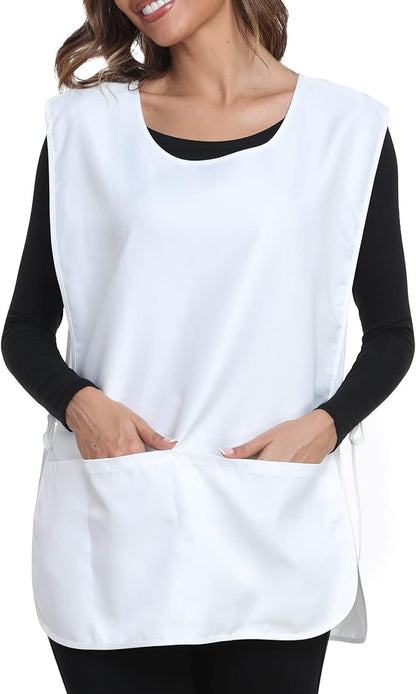 Xeoxarel Unisex Cobbler Apron with 3 Pockets, Smock Vest Apron, Suitable for Cooking，Kitchen，Garden，Hairstylist，Cleaning，Art