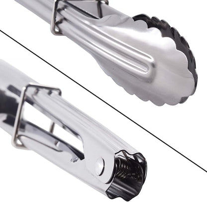HINMAY Mini Stainless Steel Serving Tongs Small Tongs for Serving Food Cooking Salad Grilling (7-Inch 3 Pieces) - Image 3