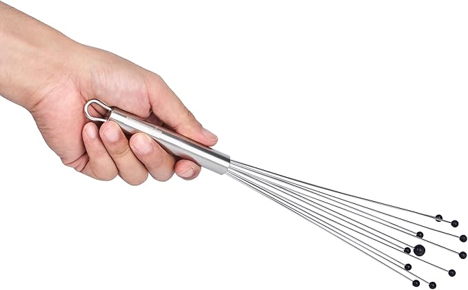 Restaurantware 12.5 in Stainless Steel Ball Whisk with Silicone Tips - 6 Pack - German Standard Sauce & Gravy Whisk, Non-Scratch, Dishwasher Safe - Non-Stick Safe Silicone Ball Whisk for Baking - Image 11