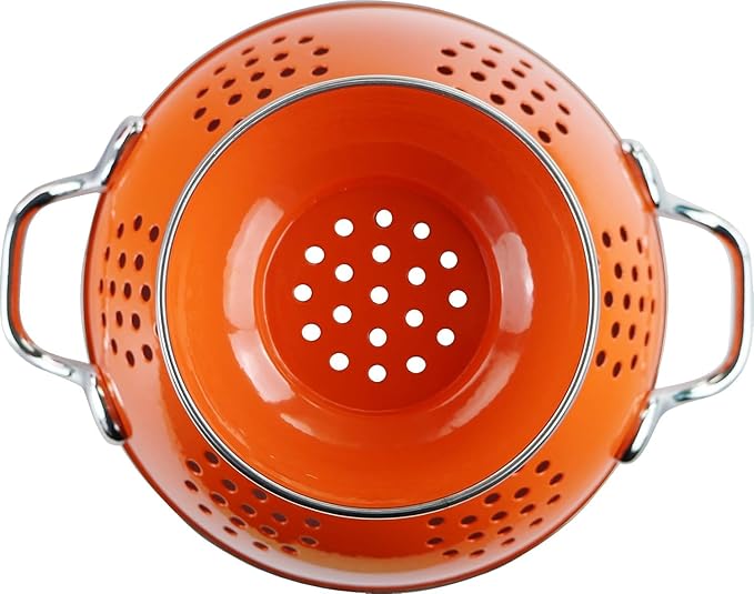 Calypso Basics by Reston Lloyd Powder Coated Enameled Colander, 3 Quart, Orange