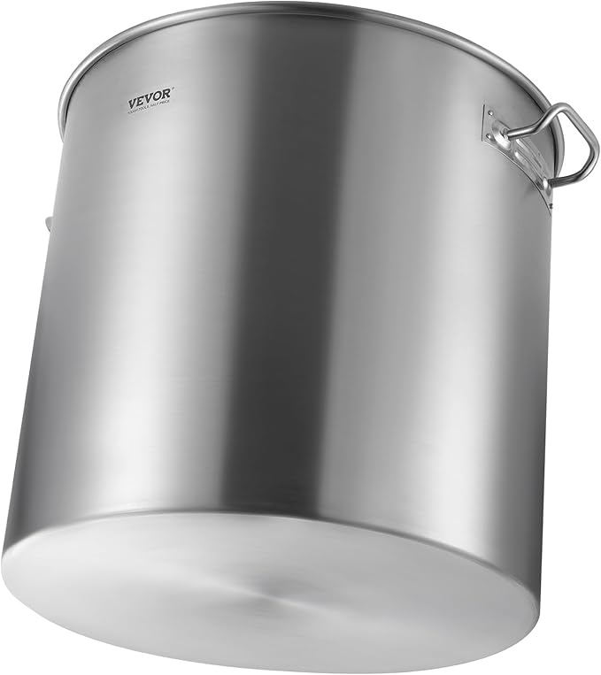 VEVOR Stainless Steel Stockpot, 100 Quart Large Cooking Pots, Cookware Sauce Pot with Basket, Lid, and Handle, Heavy Duty Commercial Grade Stock Pot, Sanding Treatment, for Large Groups Events Silver - Image 11