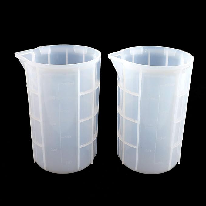 Gartful 700ml Extra Large Silicone Measuring Cups, Resin Mixing Cups for Epoxy, Jewelry Casting Molds, Acrylic Paint Pouring, Nonstick Reusable Craft Measuring Cups, 23 oz, Set of 2