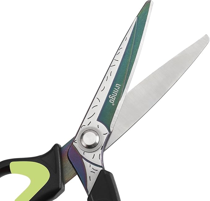LIVINGO Heavy Duty Industrial Scissors: 10" Utility Stainless Steel Sharp Scissors all Purpose Premium Titanium Coating Forged Shop Shears for Household Pruning, Gardening, Construction, Green/Black - Image 3
