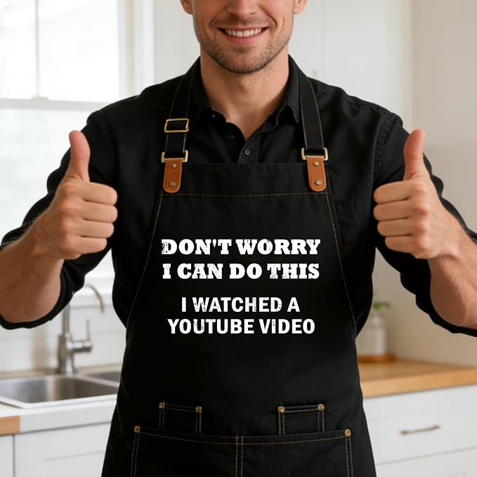 Baking Apron for Men Women,Funny Apron Baking Gifts with 2 Pockets for Men Women BBQ Grilling,Adjustable Cooking Kitchen Work Waterproof Bib Apron Thanksgiving Christmas - Image 5