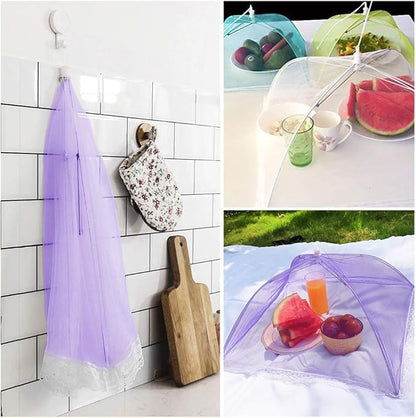 Pop-Up Mesh Screen Tent Umbrella, SPANLA 8 Pack Colored Food Cover Net for Outdoors, Screen Tents, Parties Picnics, BBQs, Reusable and Collapsible,17 Inches - Image 6