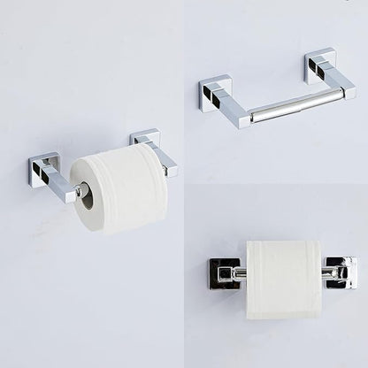 Chrome Bathroom Hardware Set 4 Pieces,Towel Bar Set Stainless Steel Wall Mounted, Includes 16In Hand Towel Bar, Towel Ring, Robe Towel Hooks,Toilet Paper Holder, Bathroom Towel Rack Set - Image 4