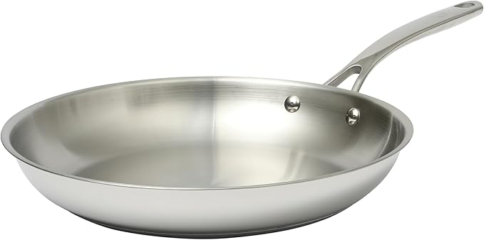 Martha Stewart Castelle Large 12" Stainless Steel Frying Pan Non Toxic Fry Pan Skillet by MarthaStewart