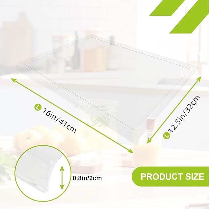 Acrylic Cutting Board with Juice Groove, Clear Cutting Board with Counter Lip, Cutting Boards for Countertop Protector, Non-Slip Dough Mat, Kitchen Decor Gadgets House Warming Gifts(16"x12.5") - Image 3