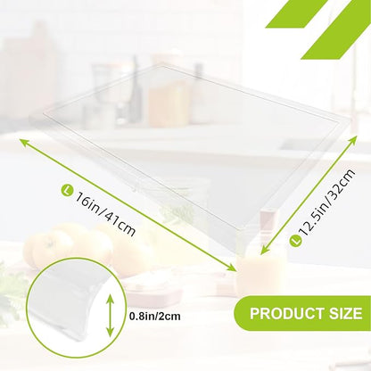 Acrylic Cutting Board with Juice Groove, Clear Cutting Board with Counter Lip, Cutting Boards for Countertop Protector, Non-Slip Dough Mat, Kitchen Decor Gadgets House Warming Gifts(16"x12.5") - Image 3