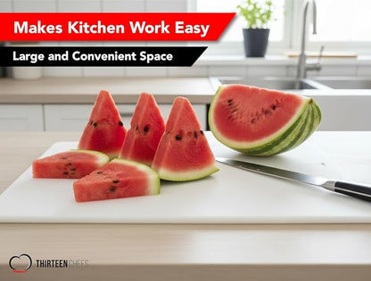 Commercial Grade Plastic Cutting Board 18 x 12 x 1/2 Thick High Density White Poly, NSF Certified and Dishwasher Safe for Food Service - Image 6