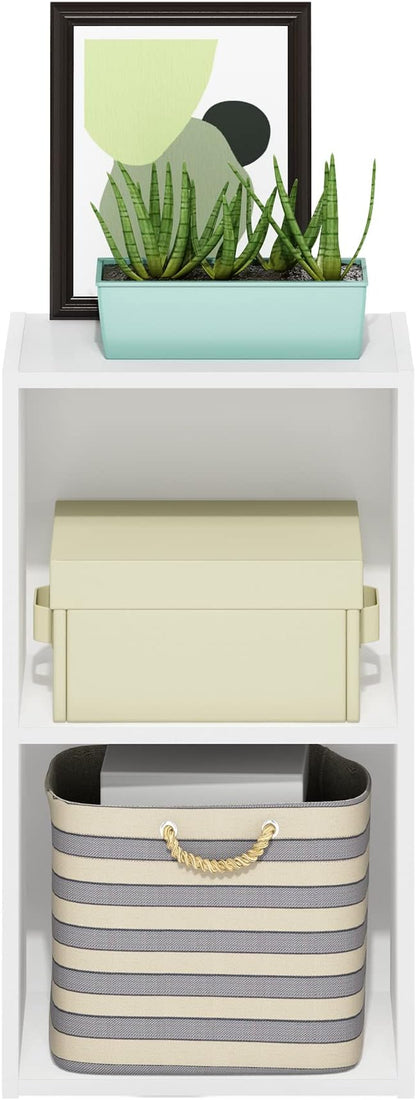 Furinno PASIR Book Shelf, 2-Tier Modern Bookshelf, Open Shelves Bookcase 9 x 12 x 21, Easy Assembly, for Living Room, Bedroom, Home Office, White - Image 5