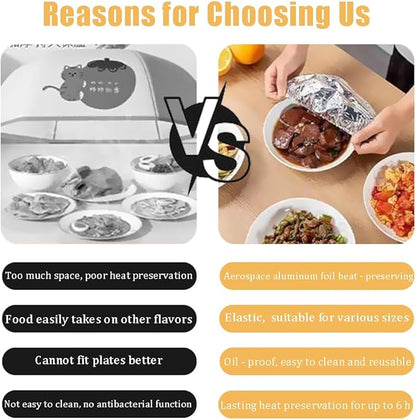 Ouliget Repeatable Film Insulation Cover,Aluminium Foil Elastic Food Bowl Storage Covers,Food Fresh Keeping Bags for Sandwich Wraps Burritos BBQ Cooking Storing Food,20 Pieces - Image 3