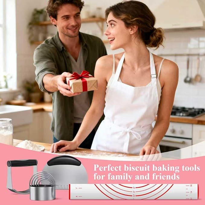 Biscuit Cutter, Silicone Pastry Dough Baking Mat Set, Baking Tools and Accessories Kit (4 Pcs/Set) - Image 7