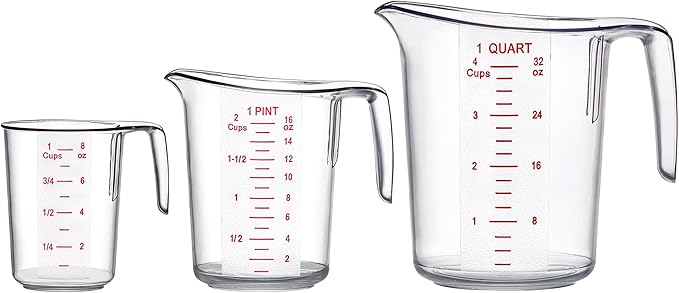 Amazing Abby - Melissa - Plastic Measuring Cups (3-Piece Set), Food-Grade Measuring Jugs, 1/2/4-Cup Capacity, Unbreakable, Stackable, Dishwasher-Safe, Great for Oil, Vinegar, Flour, and More - Image 6