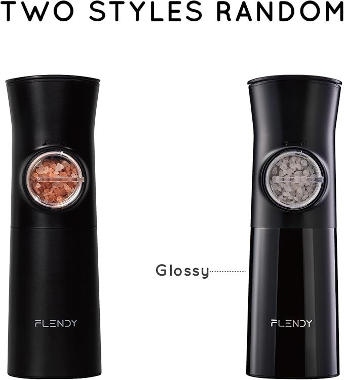 Flendy Gravity Electric Salt and Pepper Grinder Set Rechargeable, Automatic Salt and Pepper Grinder Set with USB C Charging Base, Gravity Salt and Pepper Shakers Set Electric