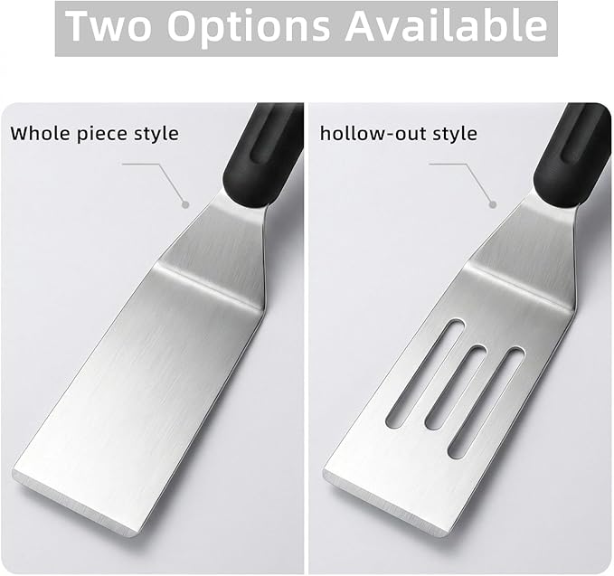 2-Pieces Small Metal Spatula Set, Mini Metal Spatulas for Kitchen Use, Stainless Steel Spatula for Flipping, Serving, Turning Pancakes, Eggs, Brownies, Cookies, Cakes (1 PC SLOTTED+1PC SOLID)