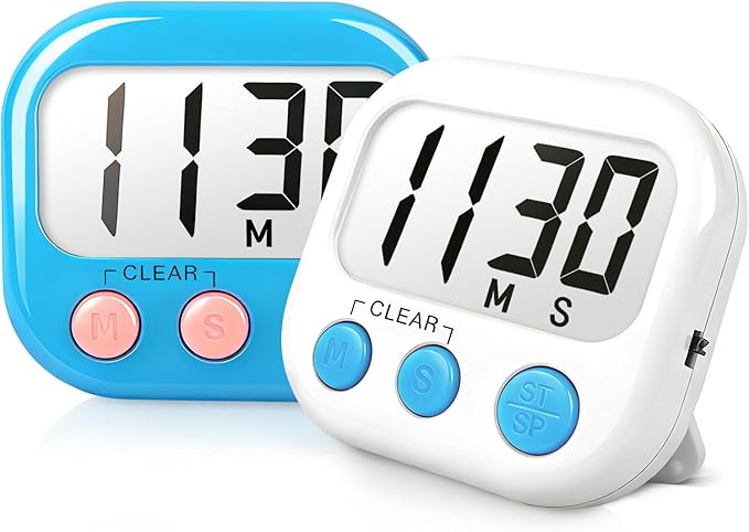 Classroom Timers for Teachers Kids Large Magnetic Digital Timer Teacher Supplies 2 Pack-Blue White by AOUCE