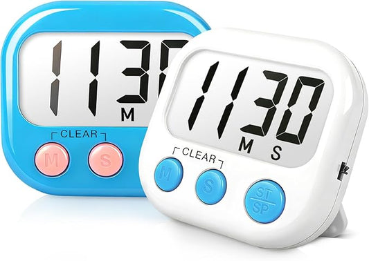 Classroom Timers for Teachers Kids Large Magnetic Digital Timer Teacher Supplies 2 Pack-Blue White by AOUCE