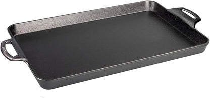 Lodge Seasoned Cast Iron Baking Pan - 15.5 Inches x 10.5 Inches - Heavy-Duty Rectangular Iron Bakeware with Dual Handles - Pre-Seasoned Oven Pan - Nonstick Baking Tray