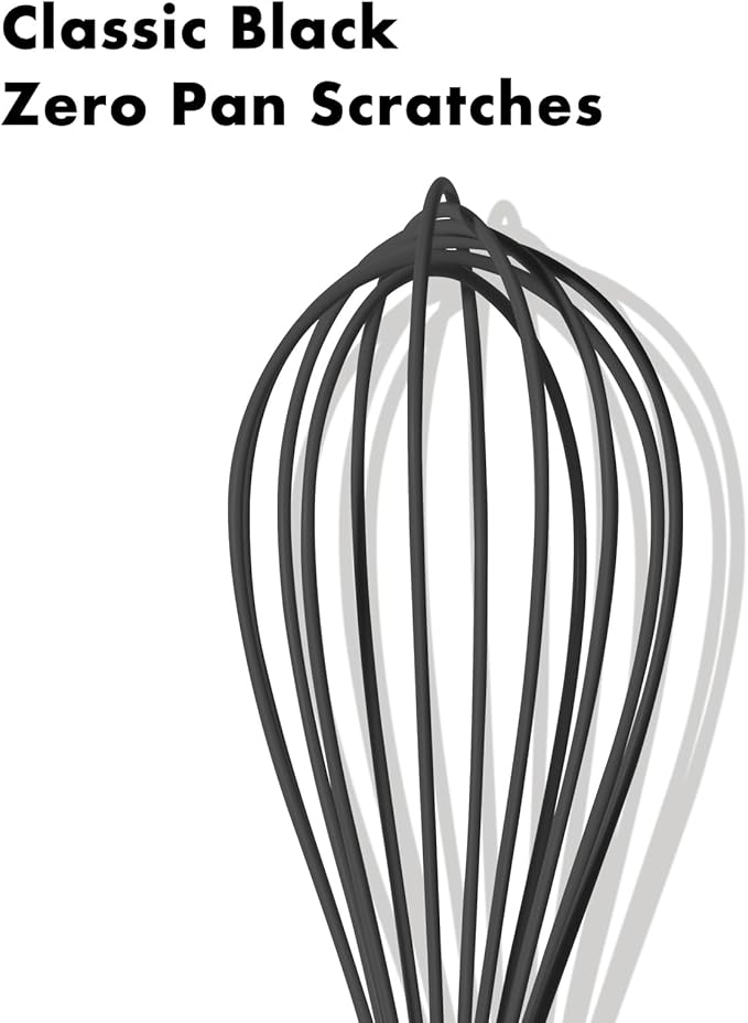 OYV 10-Inch Black Silicone Whisk, Heat Resistant 480°F Kitchen Whisk with Stainless Steel Ergonomic Handle, Non-Scratch for Nonstick Cookware, Dishwasher Safe, Perfect for Blending, Cooking & Beating - Image 8