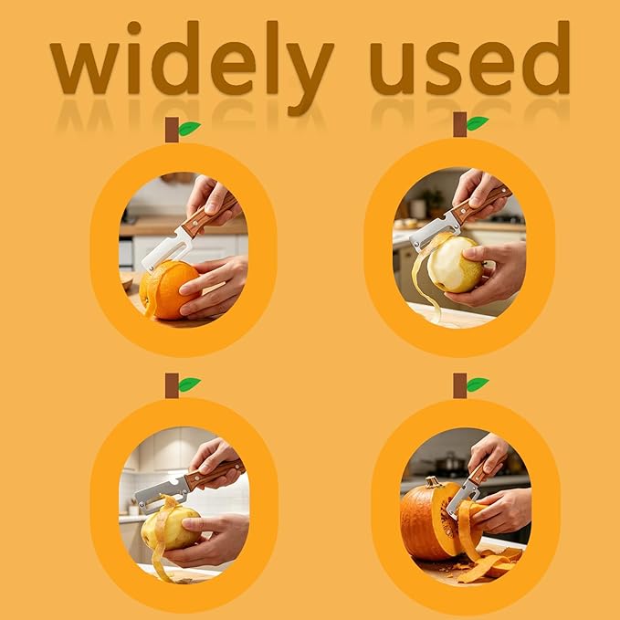 2-in-1 Multifunctional Vegetable Peeler with Wooden Handle & Stainless Steel Blade, Multifunctional Vegetable Peeler, Built-in Bottle Opener, Fruit & Vegetable Kitchen Peeling Tool (1Pcs) - Image 7
