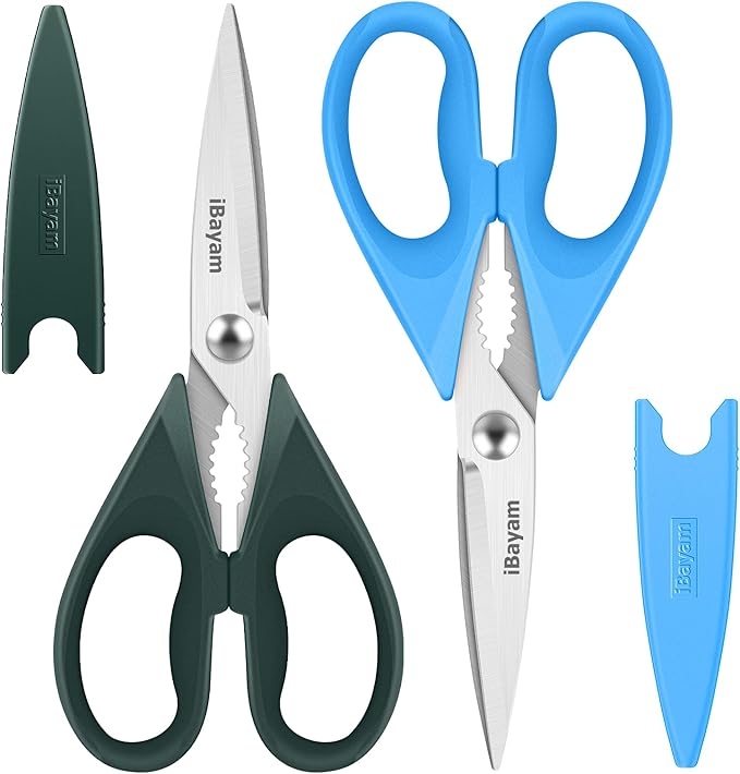 Gifts for Dad from Daughter Son, BEST DAD Tool Shears, iBayam Kitchen Scissors All Purpose Heavy Duty Meat Scissors Poultry Shears, Dishwasher Safe Stainless Steel Utility Scissor by iBayamDirect