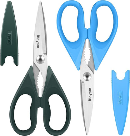 Gifts for Dad from Daughter Son, BEST DAD Tool Shears, iBayam Kitchen Scissors All Purpose Heavy Duty Meat Scissors Poultry Shears, Dishwasher Safe Stainless Steel Utility Scissor by iBayamDirect