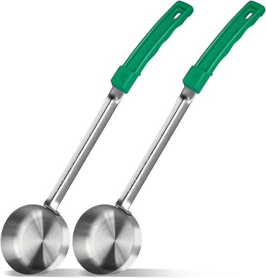 4 Ounce Solid Stainless Steel Portion Control Ladle Spoon - 2Pcs Pizza Sauce Serving Spoons Portion Ladle for Sauces, Perfect for Weight Watchers, Buffets, Parties
