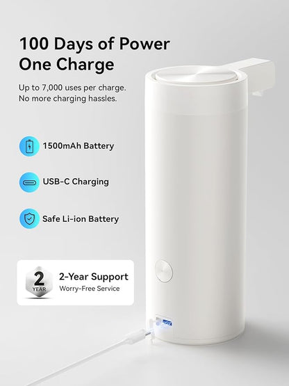 SUNLY Touchless Automatic Soap Dispenser – Clog-Free Pump, Fast Sensor, USB-C Rechargeable, Smudge-Resistant Stainless Steel, for Kitchen & Bathroom Soap Dispenser, White - Image 5