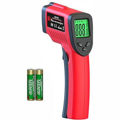 DEASOMIYE Infrared Thermometer Gun, -58℉～1022℉ Laser Thermometer Temperature Gun, Non Contact IR Temp Gun with Adjustable Emissivity for Cooking,BBQ,Fridge,Grill,Pizza Oven,HVAC,Engine(Not for Human)