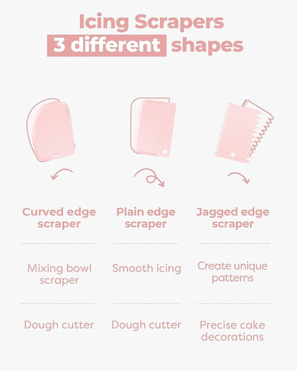 Kootek 71PCs Cake Decorating Kit, Baking Supplies Tools - Includes Cake Stand Turntable, 12 Icing Piping Tips Set, 2 Frosting Spatulas, 3 Scrapers, 50+2 Piping Bags, Coupler, Video Tutorial, Booklet - Image 6