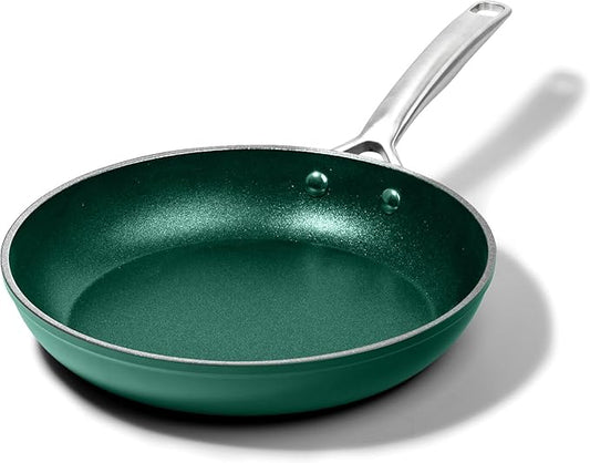 Granitestone 10 Inch Nonstick Frying Pan Skillet, Granite Coated Non Toxic Cooking Pan for Eggs & Omelettes, PFOA Free, Withstands Metal Utensils, Oven Safe to 500°F, Dishwasher Safe, Emerald Green by Granitestone+