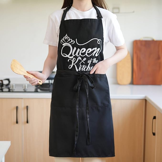 Funny Aprons for Women with Pockets, Kitchen Cooking Grilling Bbq Cute Chef Apron, Mothers Day Birthday Gifts for Women - Image 7