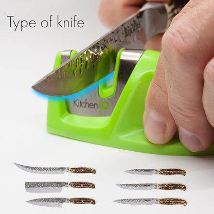 KitchenIQ 51422 | Edge Grip 2-Stage Knife Sharpener | Green – 3 Pack | Coarse & Fine Sharpener | Compact for Easy Storage | Stable Non-Slip Base | Soft Grip Rubber Handle | Straight & Serrated Knives - Image 8